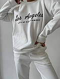 Теплий жіночий костюм джоггери та світшот з принтом los angeles, фото 4