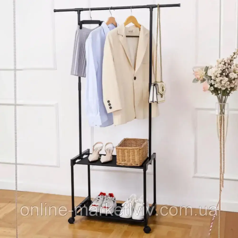 Купить Напольная вешалка для одежды (169х93х35см), SINGLE-POLE RACK, 2 ...