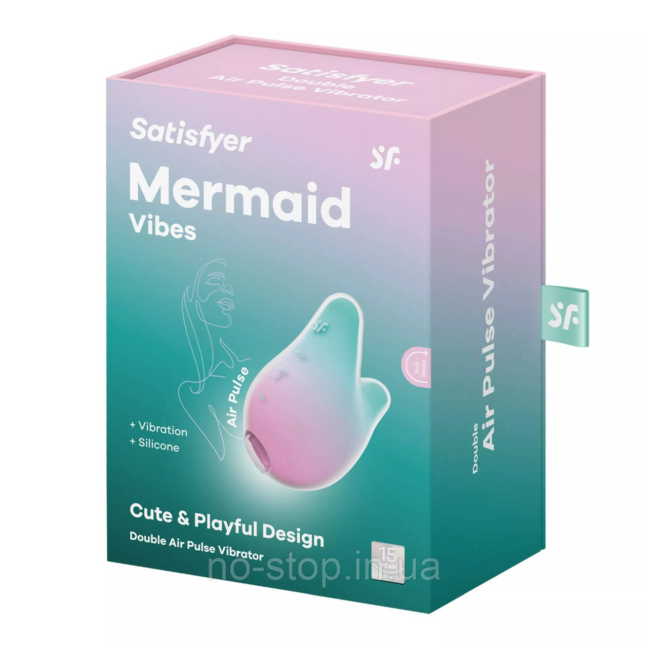 Вакуумний вібратор Mermaid Vibes mint/pink, фото 1
