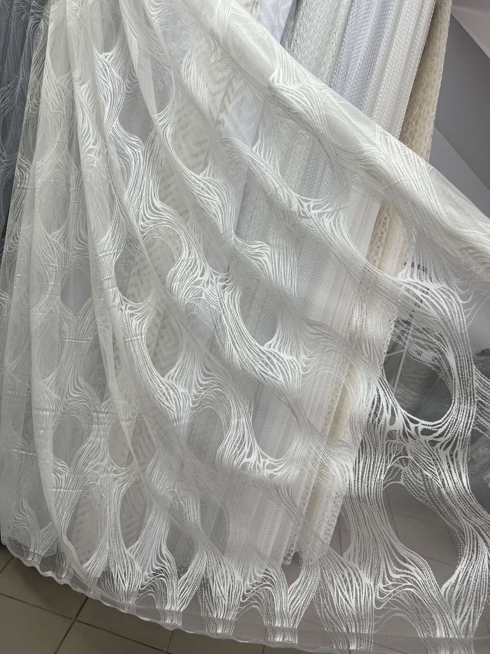 Гардина жаккард 81246 кремовий опт