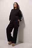 Жіночий утеплений спортивний костюм із широкими штанами, фото 4
