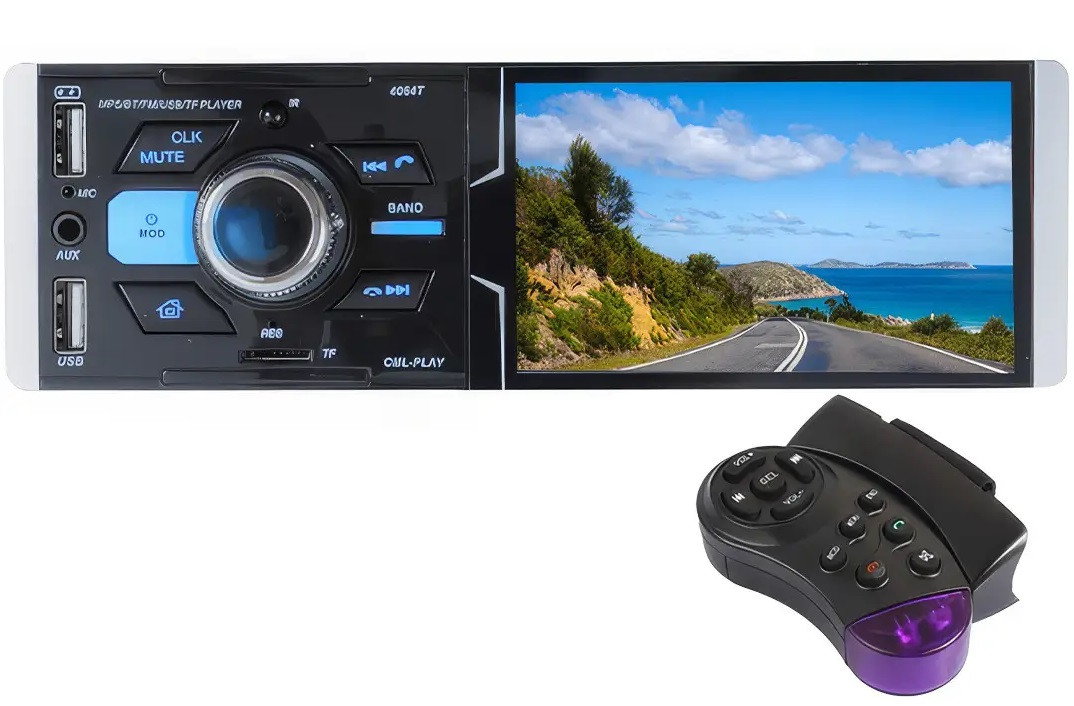 Автомагнітола 4064 ISO — Сенсорний екран 4,1" + RGB-підсвітка + DIVX + MP3 + USB + Bluetooth + AV-in