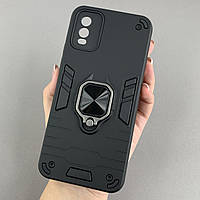 Чохол для Nokia C32 протиударний з кільцем чохол на телефон нокіа с32 чорний q4l