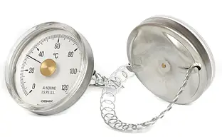 Термометр накладний Cewal BRC 63 VI з пружиною (63 мм, 0-120 °C)