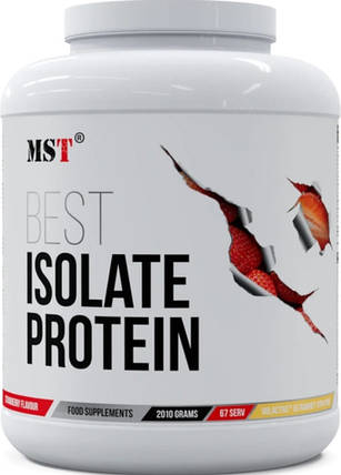 Сиворотковий протеїн MST Best Isolate Protein 2,010 kg полуниця, фото 1