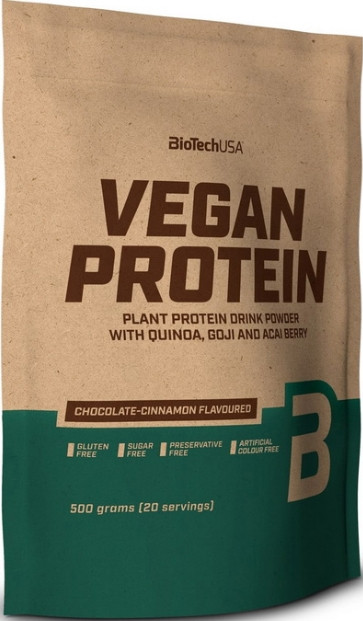 Веганський протеїн BioTech Vegan Protein 500 g шоколад-кориця