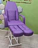 Педикюрне крісло-кушетка для нарощування вій для косметолога Кушетка косметологічна для педикюру BR-007, фото 2