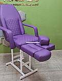 Педикюрне крісло-кушетка для нарощування вій для косметолога Кушетка косметологічна для педикюру BR-007, фото 5
