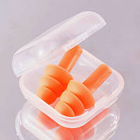 Беруші силіконові бервуха в пластиковому кейсі Silicone Earplugs Orange