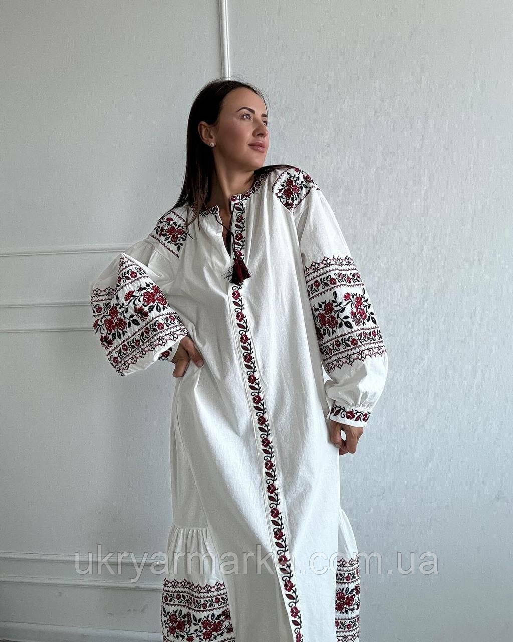 Сукня оверсайз "Гілея" з вишитими трояндами