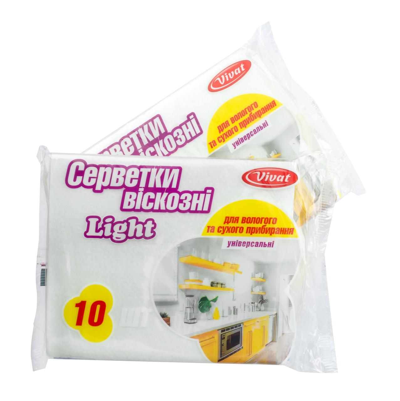 Серветка віскозна Light асорті 10 шт/уп (Vivat) 36.5*30 см