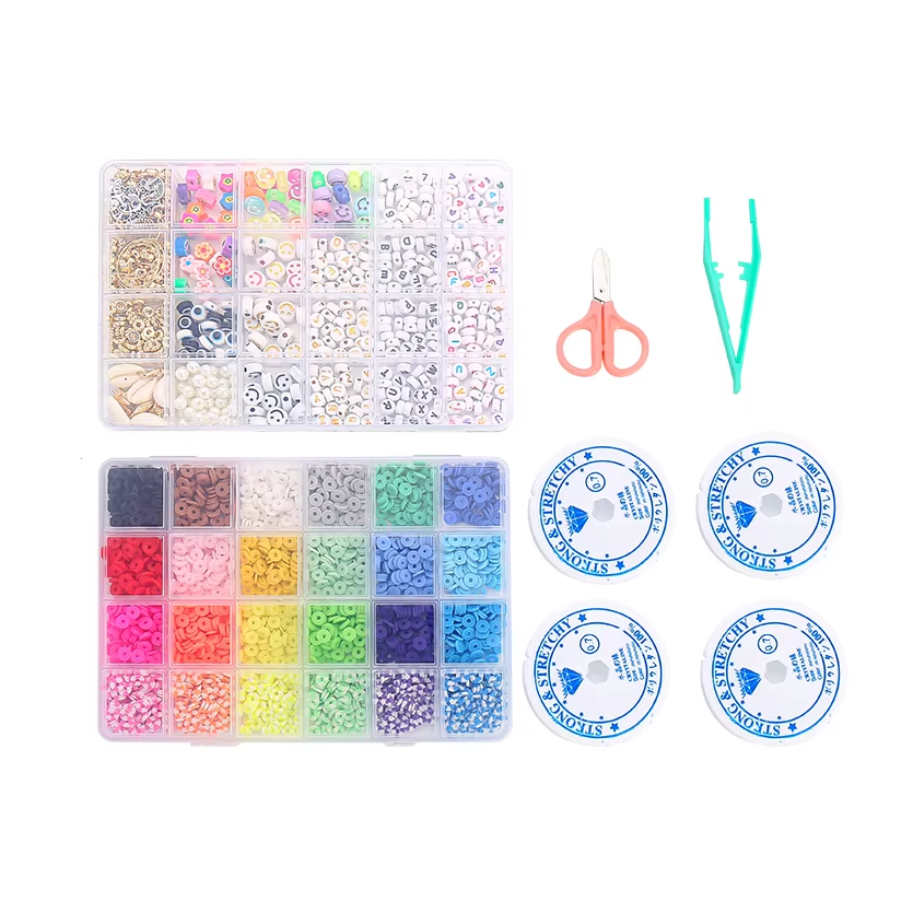 Набор бисера для изготовления бижутерии в пластиковом контейнере, набор №3, фото 1