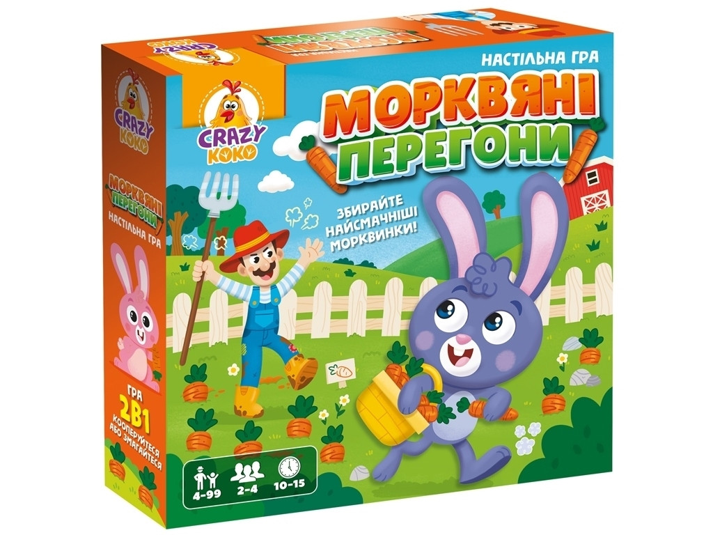 Гра настільна Crazy Koko Морквяні перегони Укр (Vladi Toys)