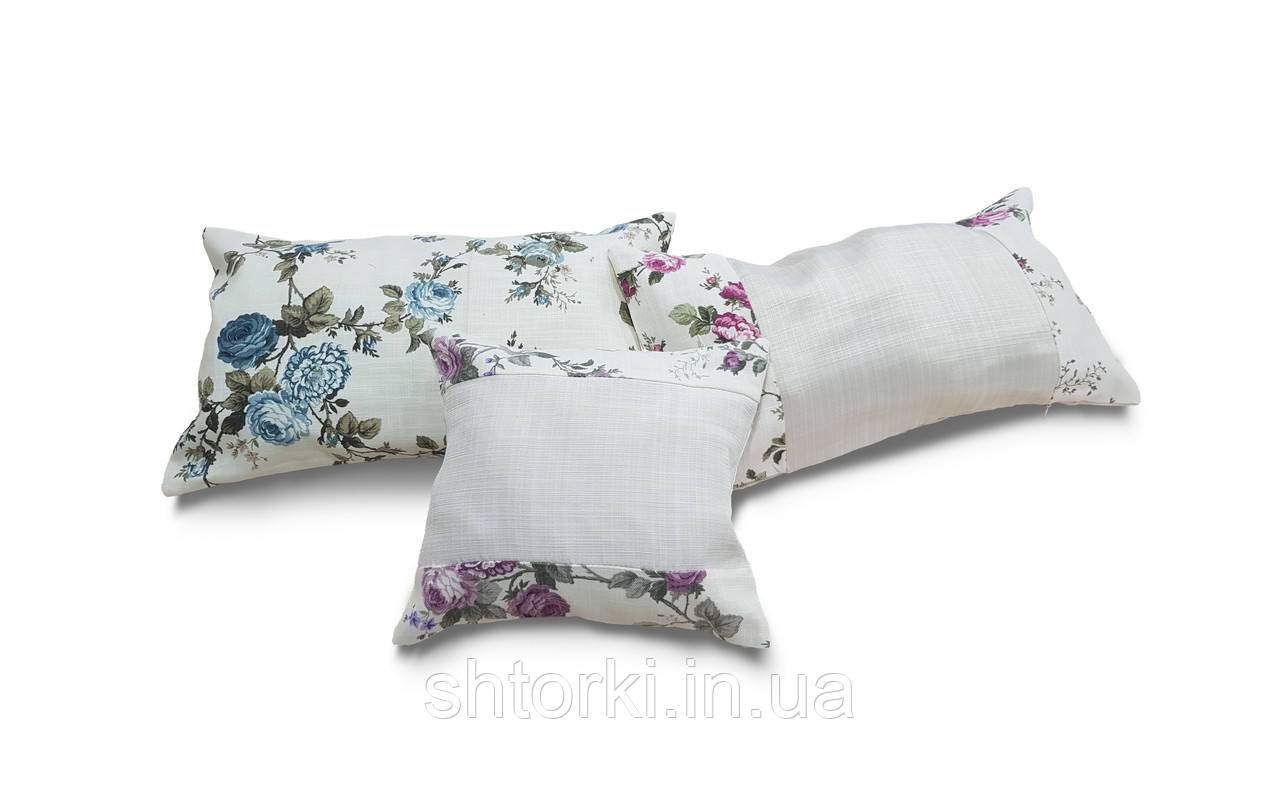 Комплект декоративних подушок Firanka Rose 40х25см 1шт 40х22см 1шт 24х22см 1шт молочні (п_0006)