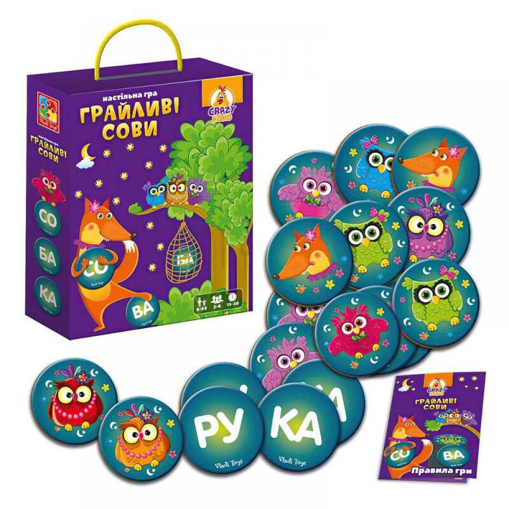 Гра настільна Грайливі сови. Бачу слово Укр. Vladi Toys