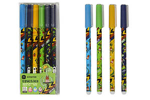 Ручка гелева пиши-стирай ОПТ Динозаврі 0,5 мм синя (12)