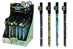 Ручка гелева пиши-стирай ОПТ Футбол 0,5 мм синя