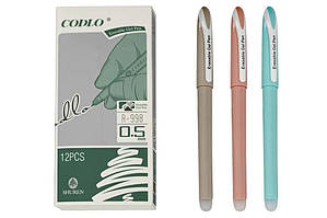 Ручка гелева пиши-стирай ООПТ 0,5мм синя, корпус мікс (12) R-998(6008)