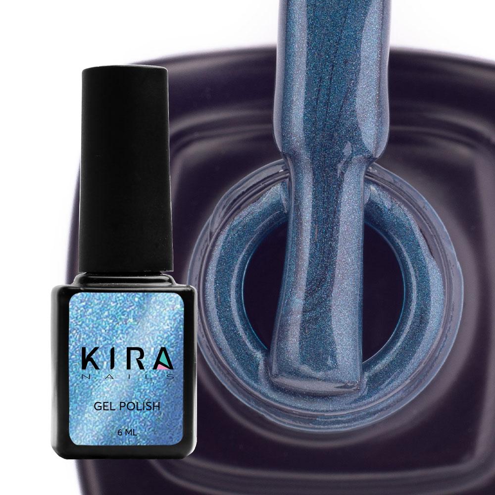 Гель-лак Kira Nails Cat eyes №007, 6 мл (смарагдово-синій)