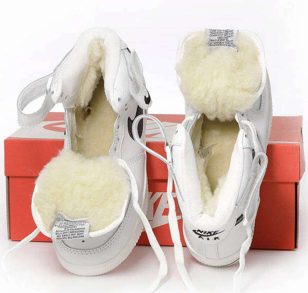 Nike Air Force 1 High White Black Fur Krosonavtik 1982527978
