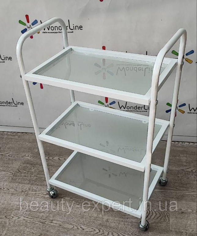 Візок для косметолога Лешмейкер столик для салону краси White_Mini_BR