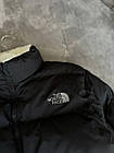 Тепла зимова двостороння куртка TNF норд фейс чоловіча чорна без капюшона пуховик на овчині до -25 норд фейс, фото 6