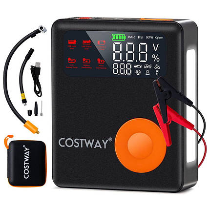 Пусковий зарядний пристрій для авто STARTER Costway 2000А POWERBANK 13000 мАч 5 в 1, фото 1