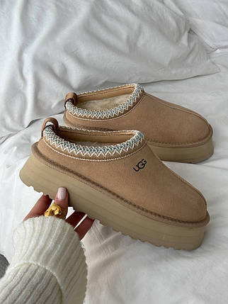 Зимові Жіночі Черевики UGG Tasman Platform Beige / УГГ Тасман Платформ Бежеві, фото 1