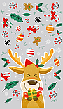 Пакети для подарунків, 20*35 см, "Веселий олень", поліпропілен + срібло, фото 3