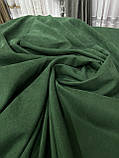 Тканина для штор мікровелюр зелений Diamond, висота 2,95 м, фото 3