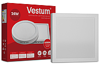 Світильник накладний стельовий 24W 6000К (холодне світло, точковий, світлодіодний, квадратний) Vestum 1-VS-5404