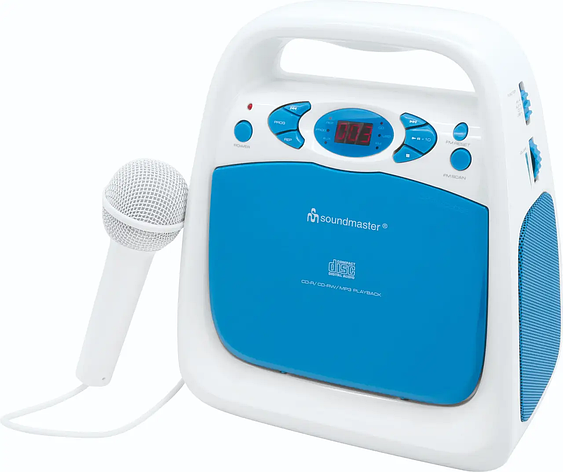 Уцінка Дитяче радіо, CD/USB-плеєр Soundmaster KCD50BL з функцією караоке, блакитний, Німеччина, фото 1