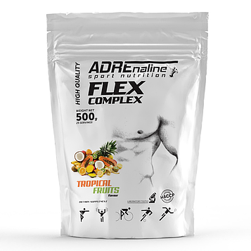 Для суглобів та зв'язок Adrenaline Sport Nutrition Flex complex 500 грам Тропічні фрукти