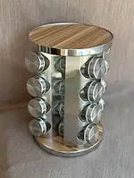 Набір для спецій на підставці 16 ємностей із неіржавкої сталі Edenberg EB-18004 Набір банок для спецій