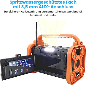 Будівельний радіоприймач Soundmaster DAB80SG з DAB+/FM Bluetooth і літій-іонним акумулятором, Німеччина, фото 4