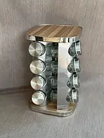 Набір для спецій на підставці 12 ємностей із неіржавкої сталі Edenberg EB-18005 Набір банок для спецій