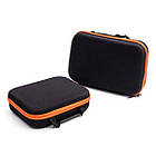 Жорстка тканинна валіза 33х22см Оксфорд Ukrmark 900950 чорно-помаранчева