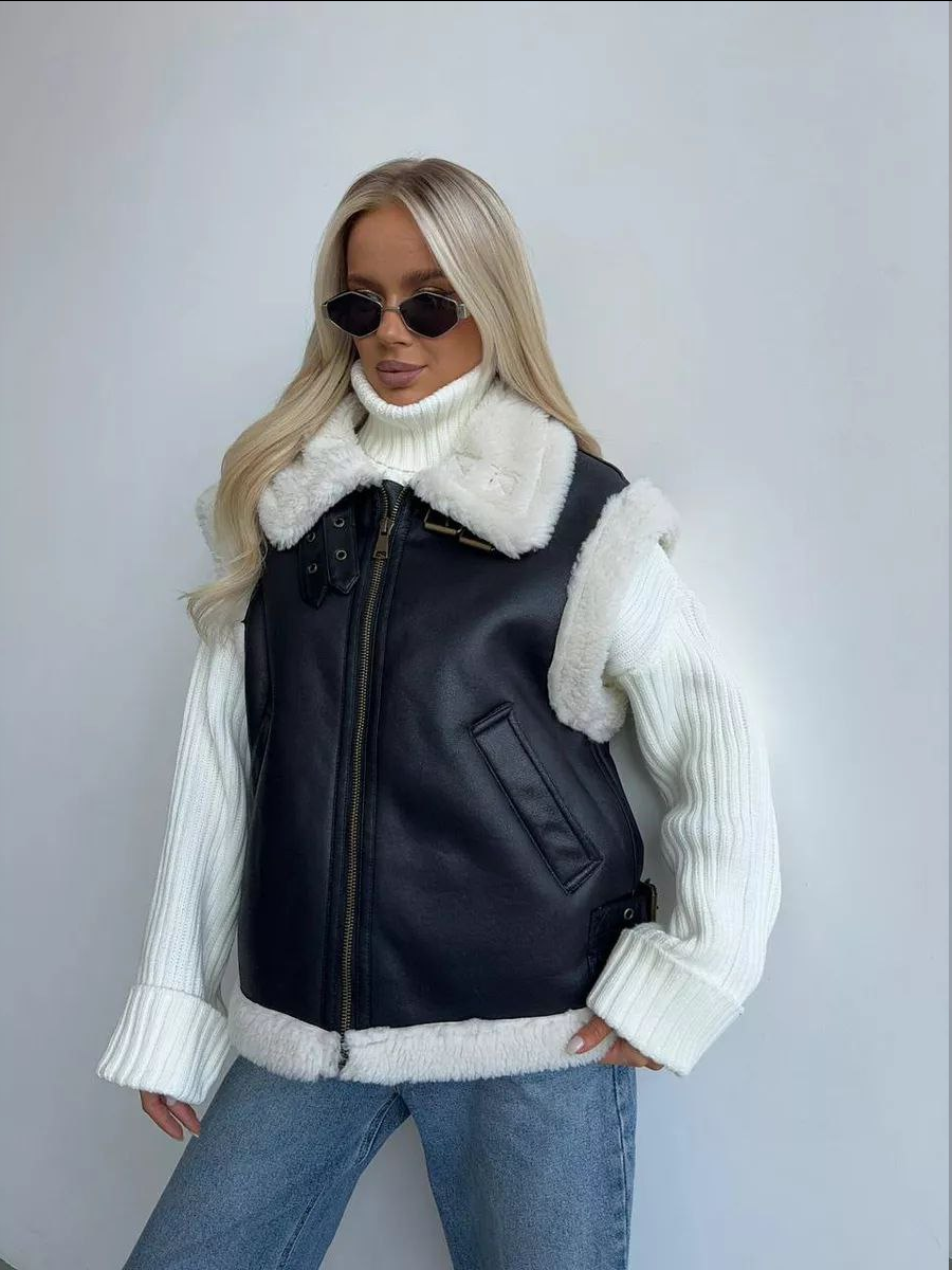 Жилетка з екошкіри, фото 1