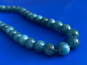 Натуральні намистини Аквамарин 10мм, довжина 38,5см