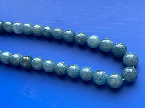 Натуральні намистини Аквамарин 8мм, довжина 38см