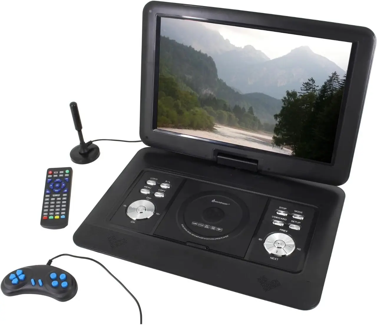 Уцінка Портативний DVD-плеєр з 15,4" HD-дисплеєм і DVB-T2 тюнером Soundmaster PDB1600SW, 300 ігор, Німеччина