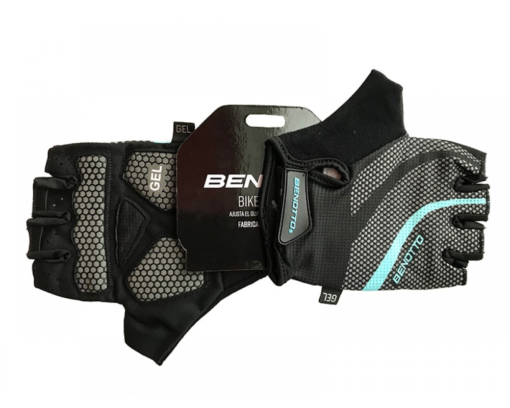 Рукавички велосипедні відкриті чоловічі Benotto TK-20 (Turquoise) M, L та XL