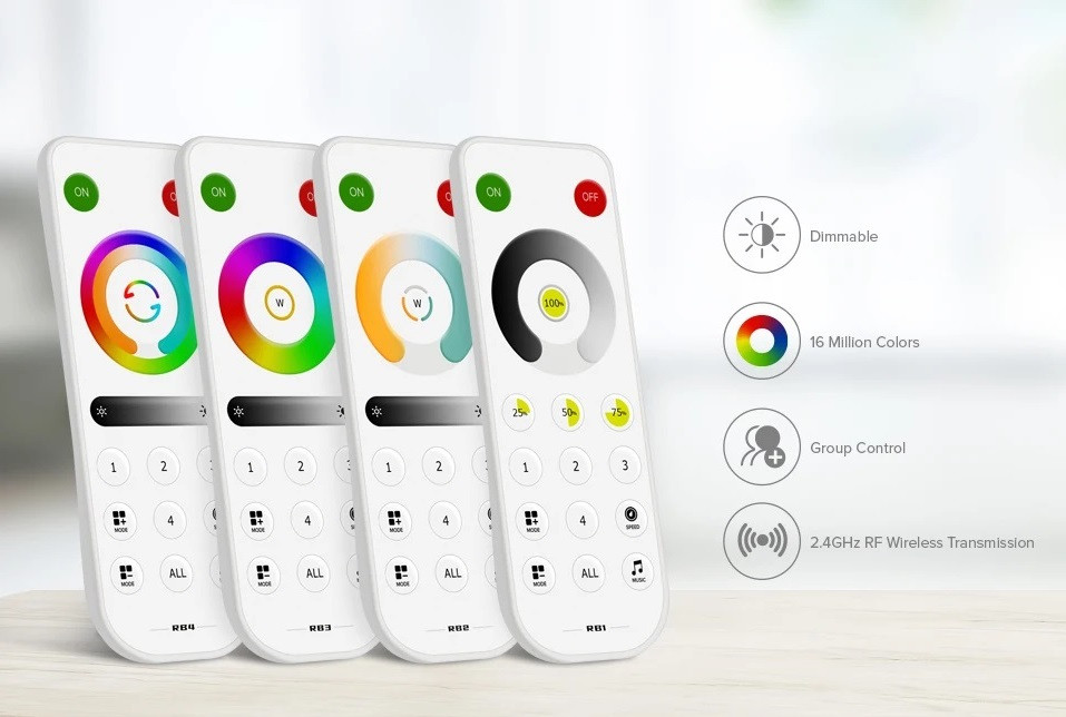 2.4G пульт д/у  RB1 для контролерів SP630E, SP631E, SP636E. 4-х зонний