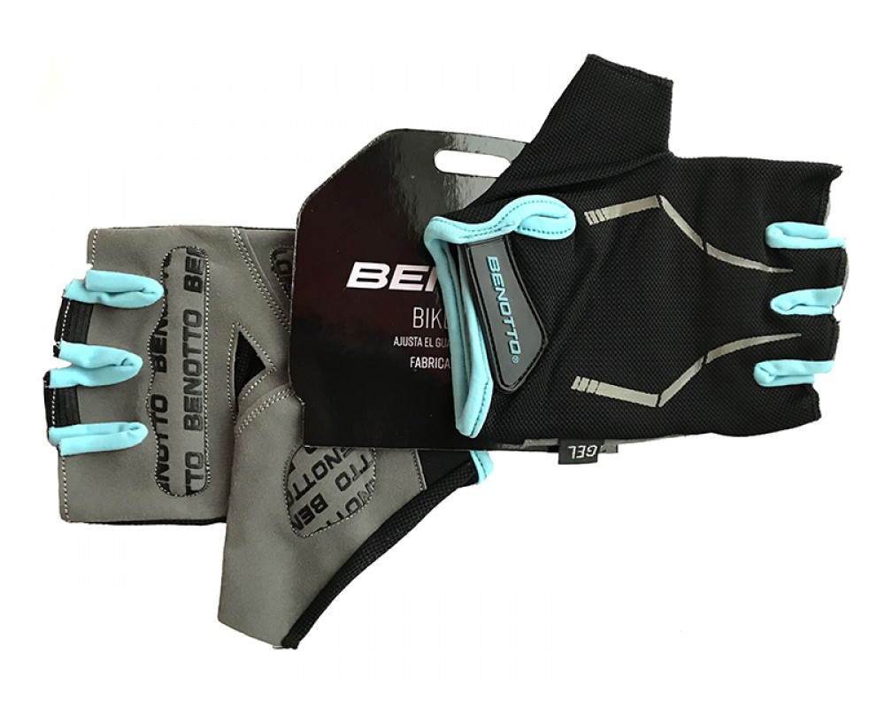 Рукавички велосипедні відкриті дорослі Benotto TK-40 (Turquoise) L та XL
