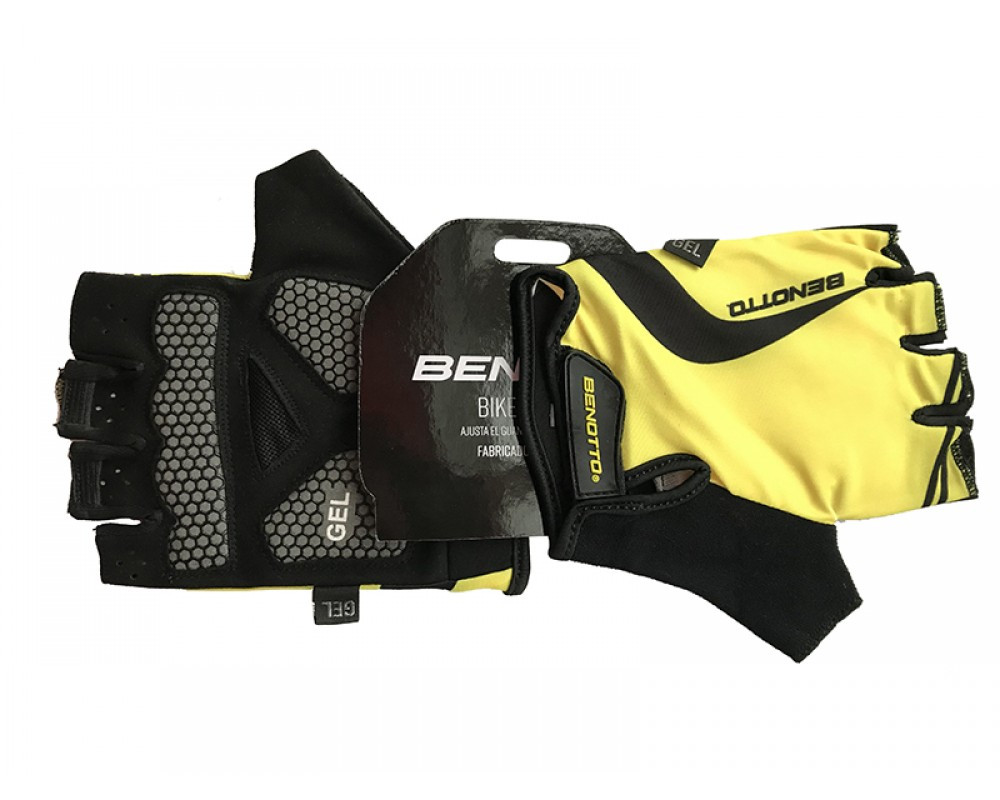 Рукавички велосипедні відкриті дорослі Benotto CG -7865 (Yellow) M, L та XL