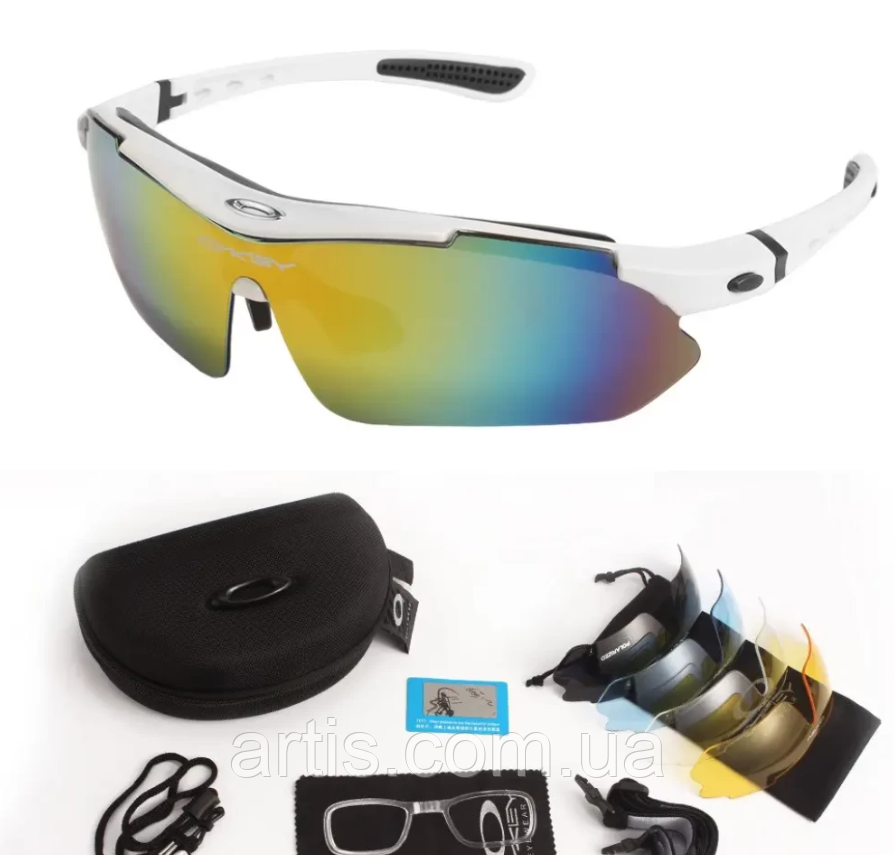 Окуляри тактичні спортивні Oakley 5 змінних лінз