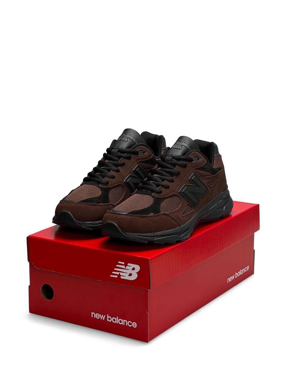 Чоловічі кросівки New Balance 990 Brown Black (Коричневі) Взуття Нью Баланс 990 натуральна замша текстиль демісезон