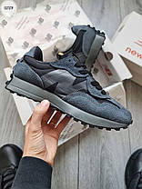 Чоловічі Кросівки New Balance 327 Black Grey / Нью Беланс 327 Чорні з Сірим, фото 3