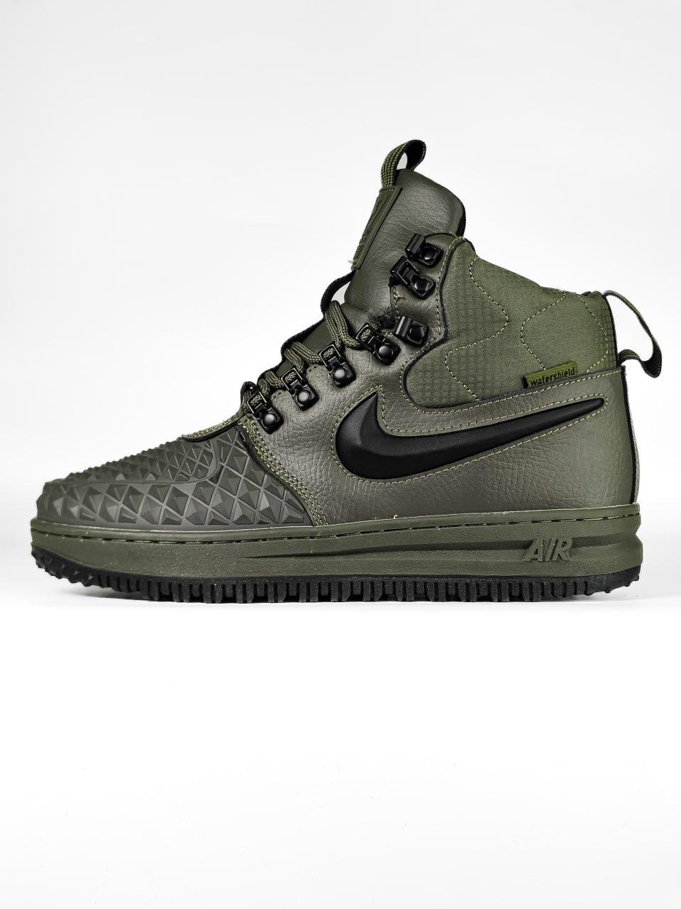 Чоловічі Зимові Кросівки Nike Lunar Force 1 Duckboot 17 Haki / Найк Лунар Форс 1 Дакбут 17 Хакі Хутро