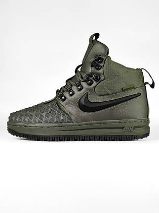 Чоловічі Зимові Кросівки Nike Lunar Force 1 Duckboot 17 Haki / Найк Лунар Форс 1 Дакбут 17 Хакі Хутро, фото 1